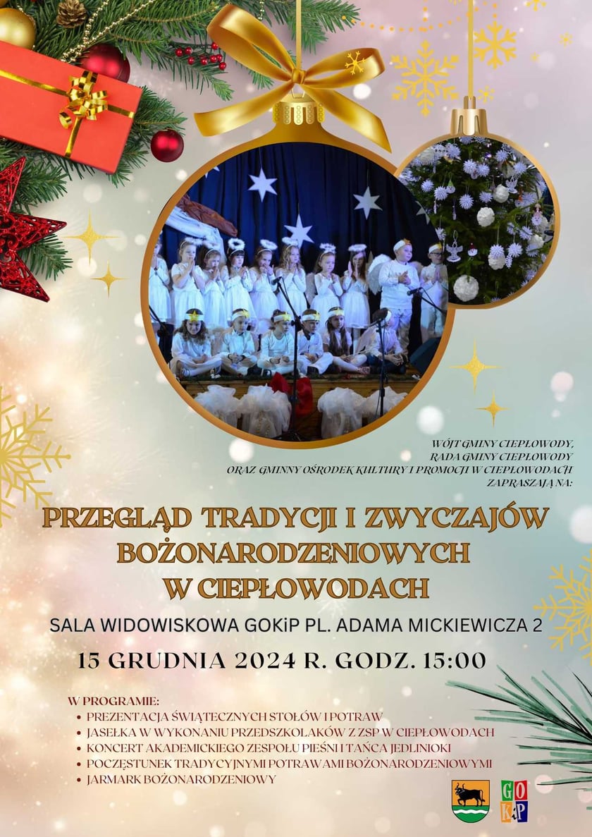 Spotkanie świąteczne w Ciepłowodach, 15 grudnia, od godz. 15