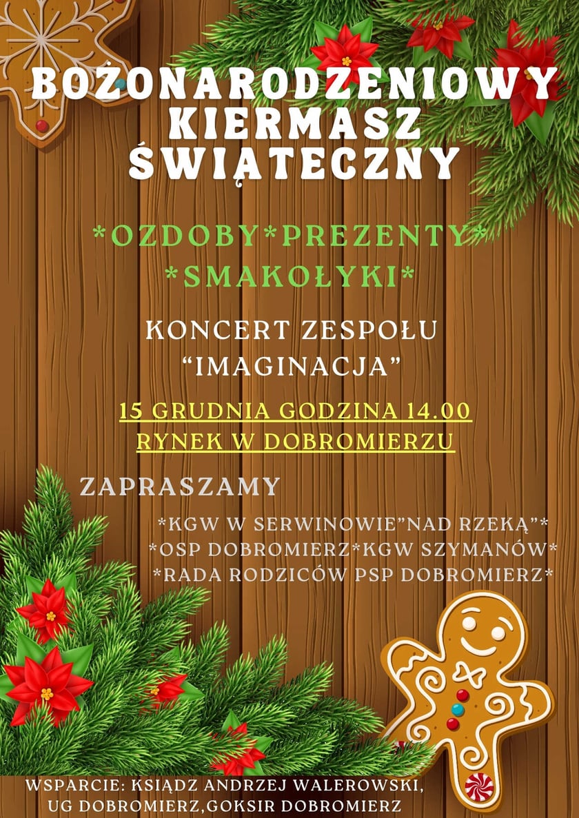 Kiermasz w Dobromierzu, 15 grudnia, od godz. 14