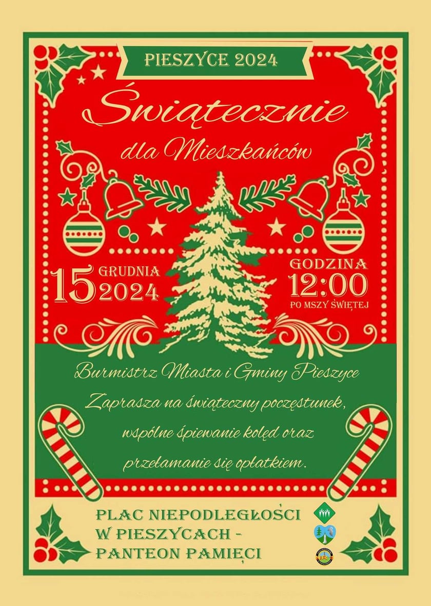 program koledowania w Pieszycach, 15 grudnia, od godz. 12