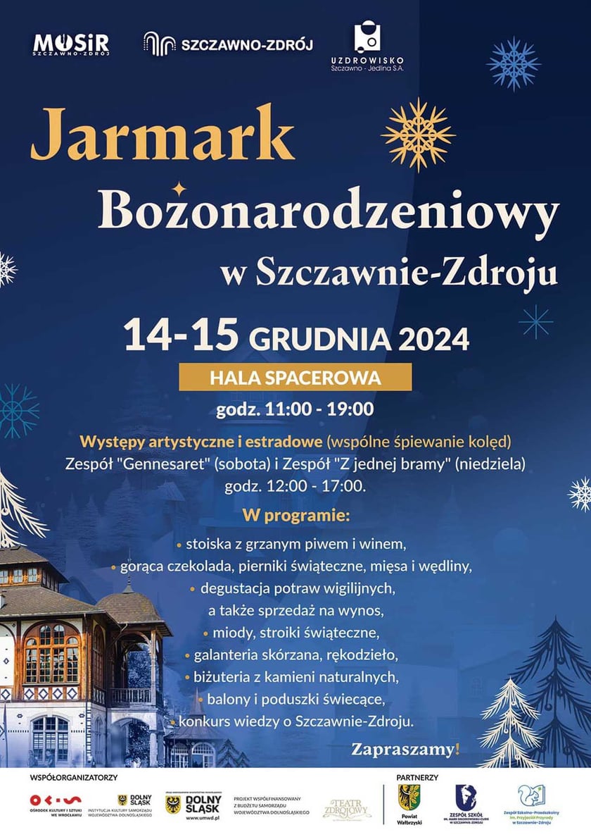 Program jarmarku w Szczawnie, 14-15 grudnia, godz. 10-19