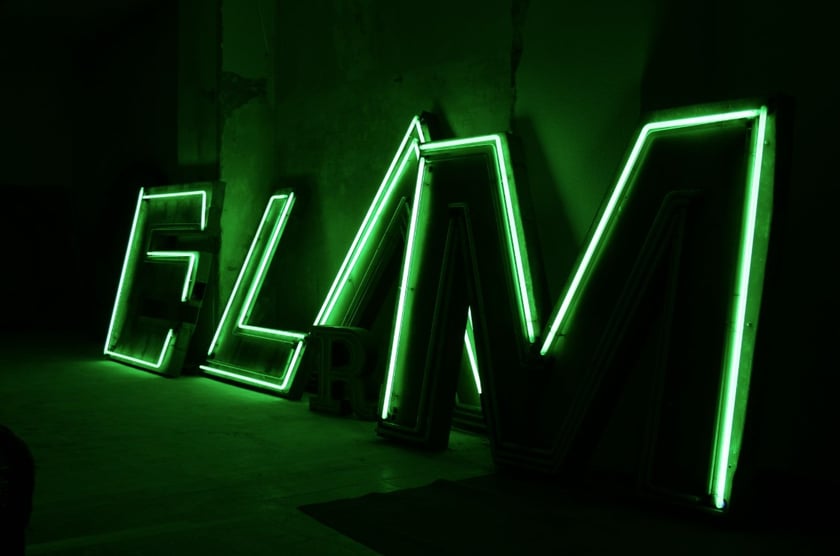 Demontaż i fragmenty neonu ELAM