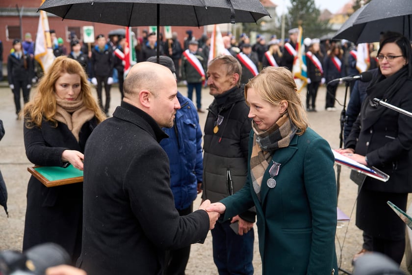 Uroczystości upamiętniające ofiary marszu śmierci. Wrocław, Leśnica, 23.01.2025