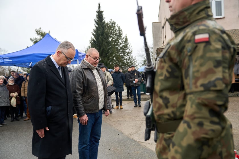 Uroczystości upamiętniające ofiary marszu śmierci. Wrocław, Leśnica, 23.01.2025