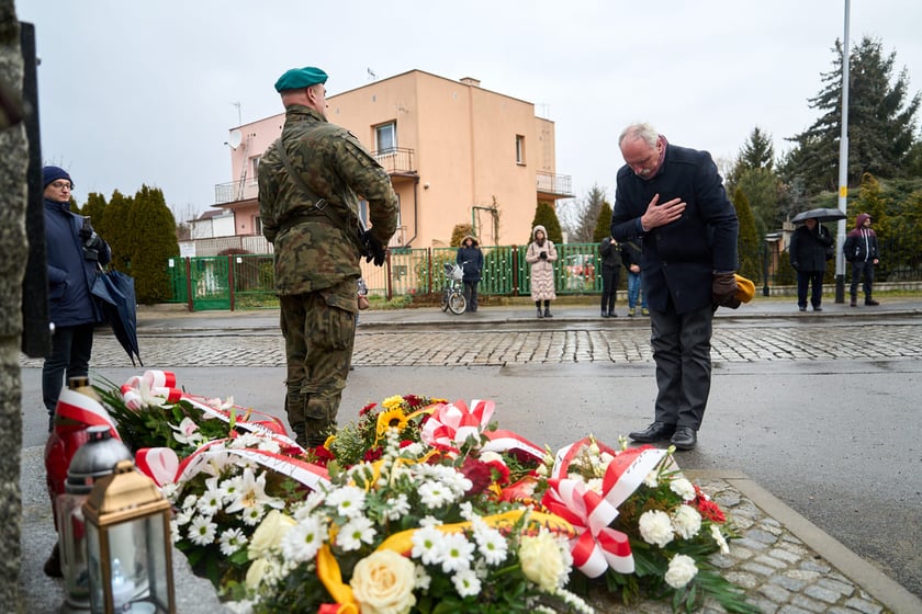 Uroczystości upamiętniające ofiary marszu śmierci. Wrocław, Leśnica, 23.01.2025