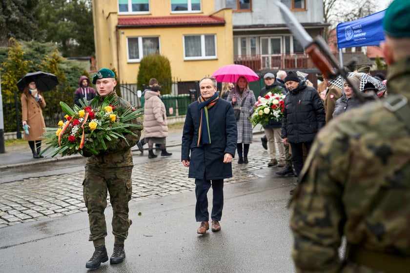 Uroczystości upamiętniające ofiary marszu śmierci. Wrocław, Leśnica, 23.01.2025