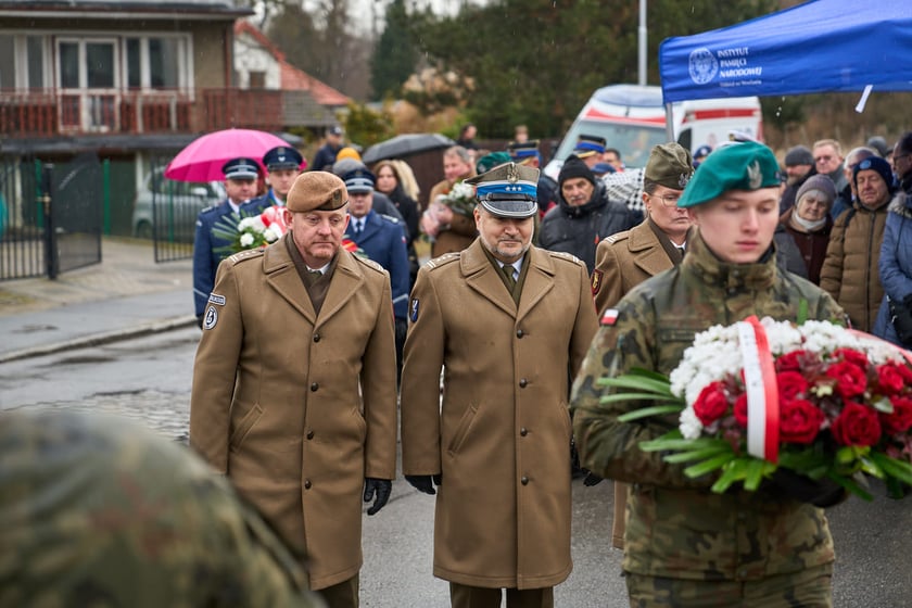 Uroczystości upamiętniające ofiary marszu śmierci. Wrocław, Leśnica, 23.01.2025