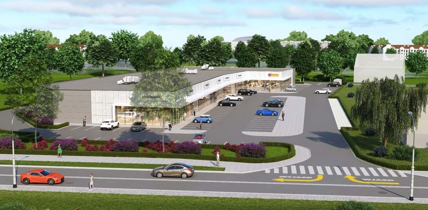 wizualizacja centrum handlowego przy ul. Średzkiej