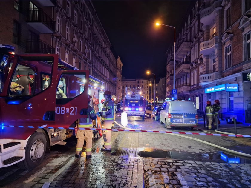 Pożar przy ul. Polaka we Wrocławiu.