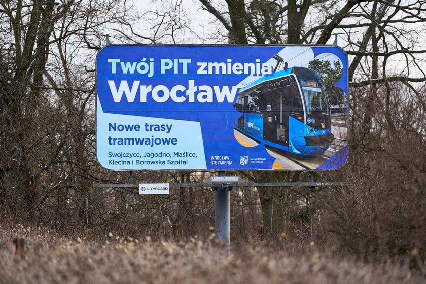 Billboard kampanii Tw&oacute;j PIT zmienia Wrocław