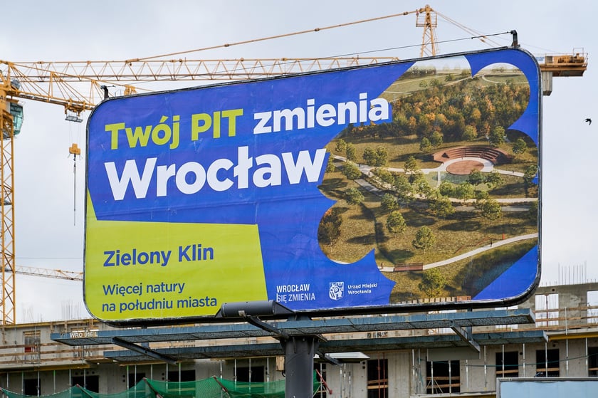 Billboard kampanii Tw&oacute;j PIT zmienia Wrocław