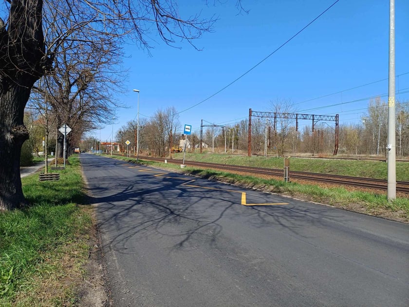 Mościckiego po wymianie nawierzchni, kwiecień 2025