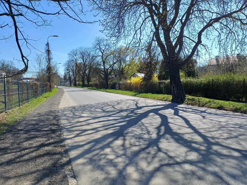 Mościckiego po wymianie nawierzchni, kwiecień 2025