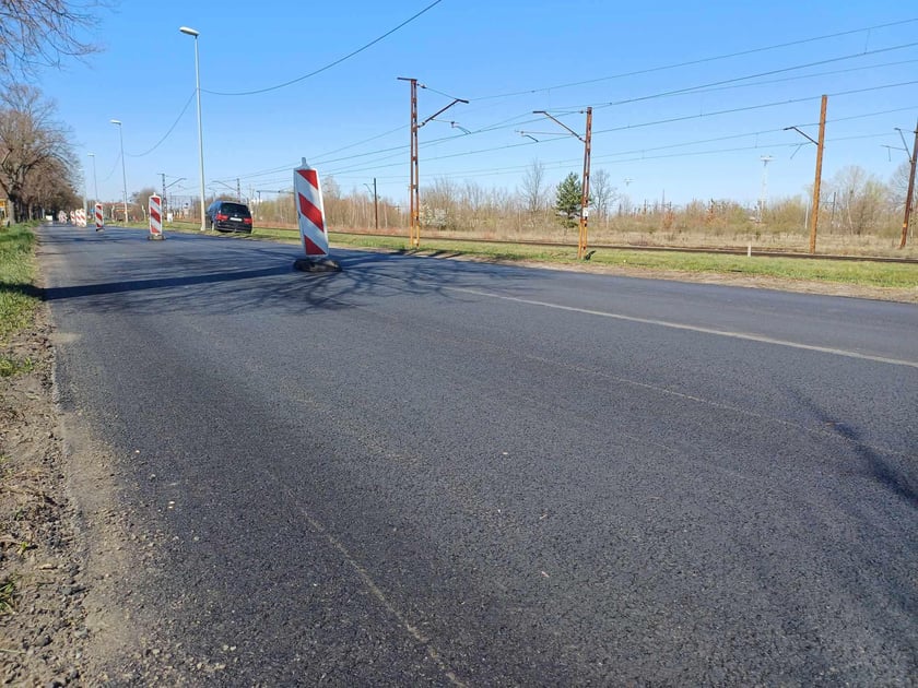 Mościckiego po wymianie nawierzchni, kwiecień 2025