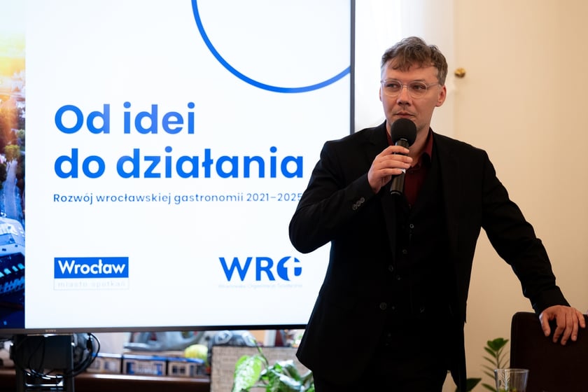 Konferencja w gabinecie prezydenta Jacka Sutryka poświęcona rozwojowi branży gastronomicznej we Wrocławiu &ndash; na zdjęciu Alfred Wagner