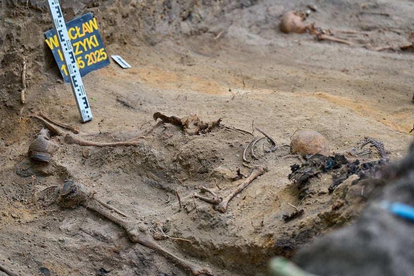 Prace archeologiczne specjalistów z Pracowni POMOST na cmenatrzu na Krzykach