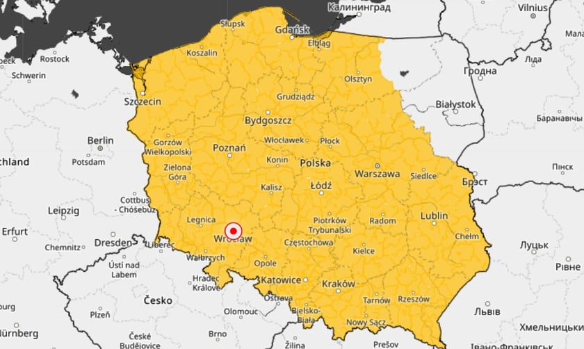 Powiększ obraz: Ostrzeżenia burzowe na większości terytorium Polski - 1 czerwca 2025 r.