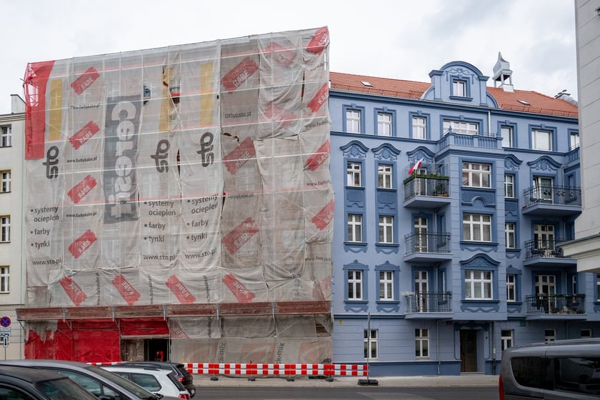Kamienice przy Kurkowej w remoncie, czerwiec 2025