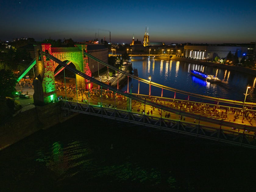 PKO Nocny Wrocław Półmaraton we Wrocławiu na zdjęciach z drona