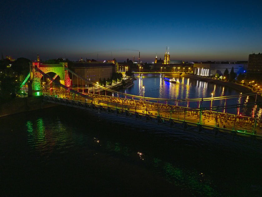 PKO Nocny Wrocław Półmaraton we Wrocławiu na zdjęciach z drona