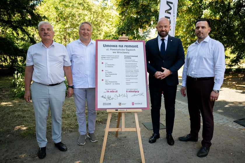 Podpisanie symbolicznej umowy na przebudowę ulicy Powstańców Śląskich, 1 lipca 2025 roku
