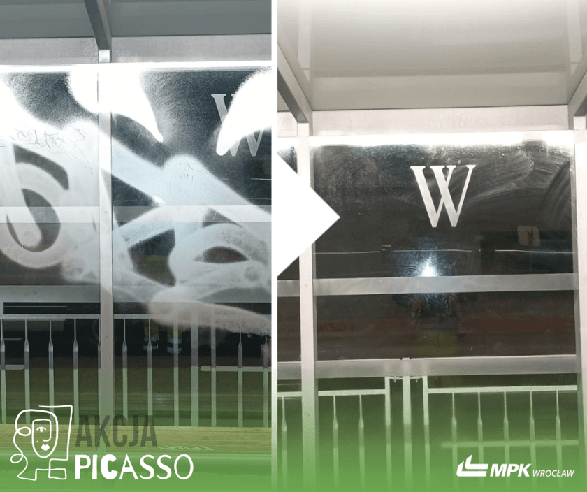 Wrocław usuwa nielegalne graffiti i nienawistne hasła z przystanków