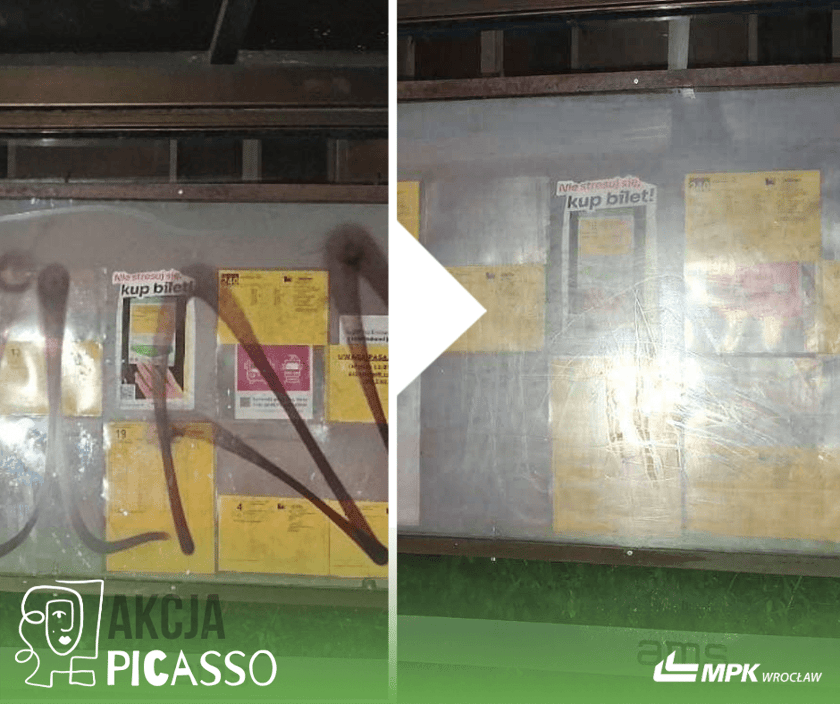 Wrocław usuwa nielegalne graffiti i nienawistne hasła z przystanków