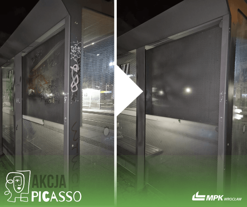 Wrocław usuwa nielegalne graffiti i nienawistne hasła z przystanków