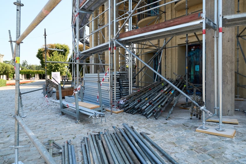 Hala Stulecia - rozpoczyna się wielkie czyszczenie elewacji, 13 sierpnia 2025 rok