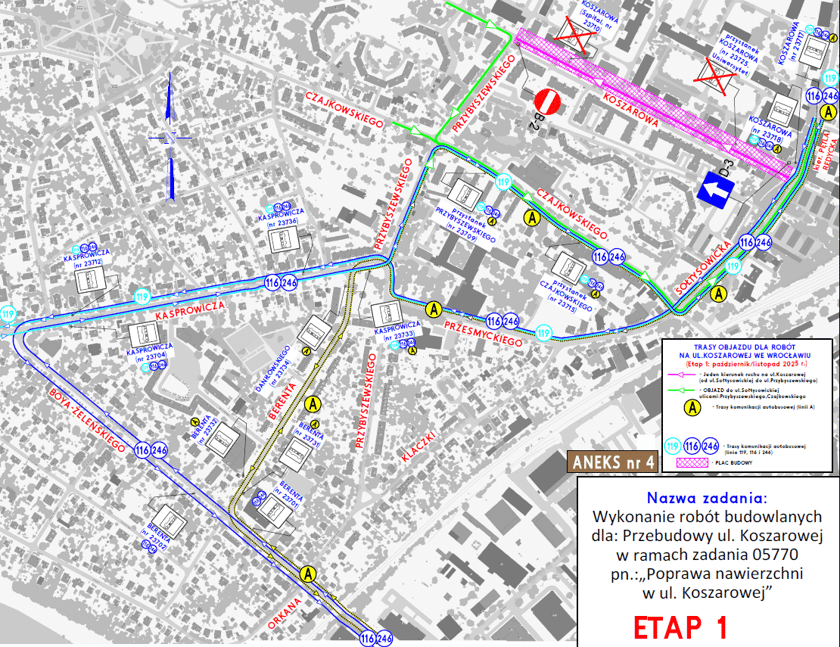 Powiększ obraz: Objazdy autobusów w okolicach Koszarowej od 15 października