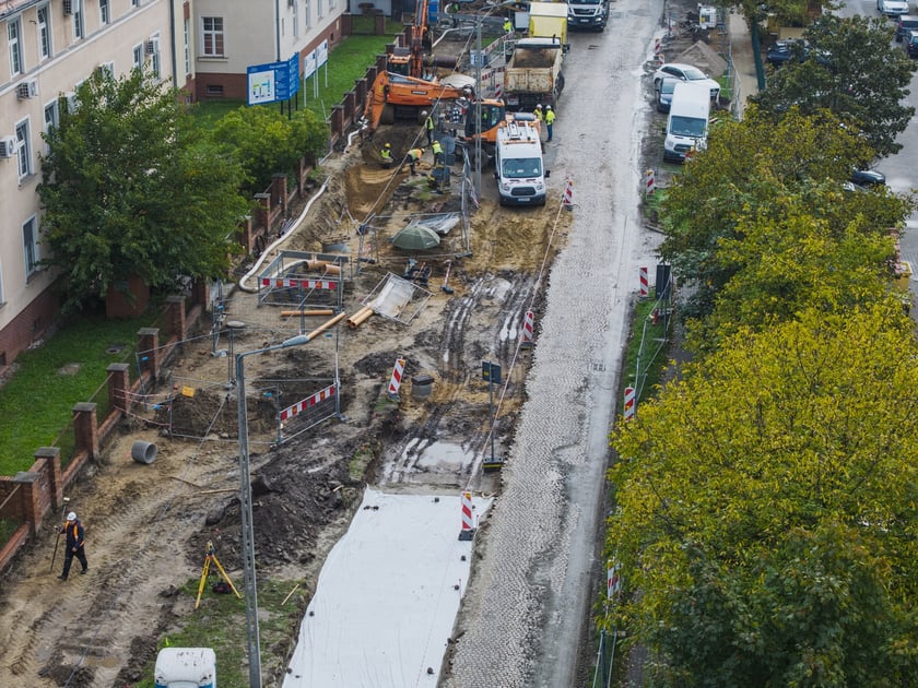 Przebudowa Koszarowej na początku października 2025