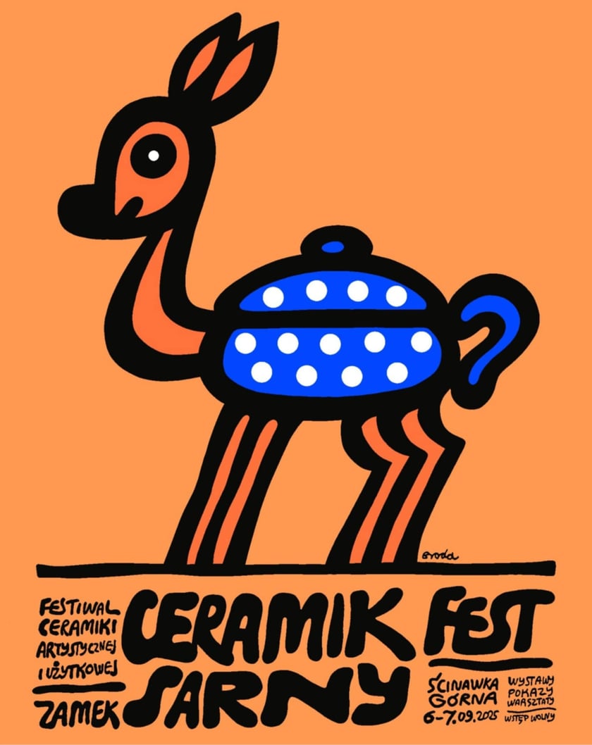Powiększ obraz: <p>Plakat festiwalu CeramikFest 2025 wykonany przez Tomasza Brodę</p>