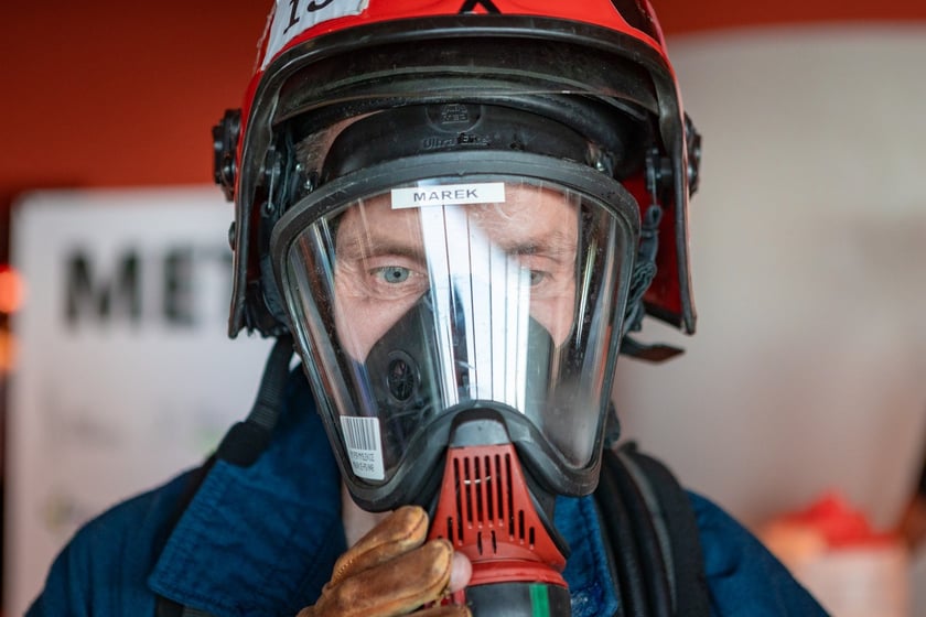 Uczestnicy 10. Sky Tower Run we Wrocławiu