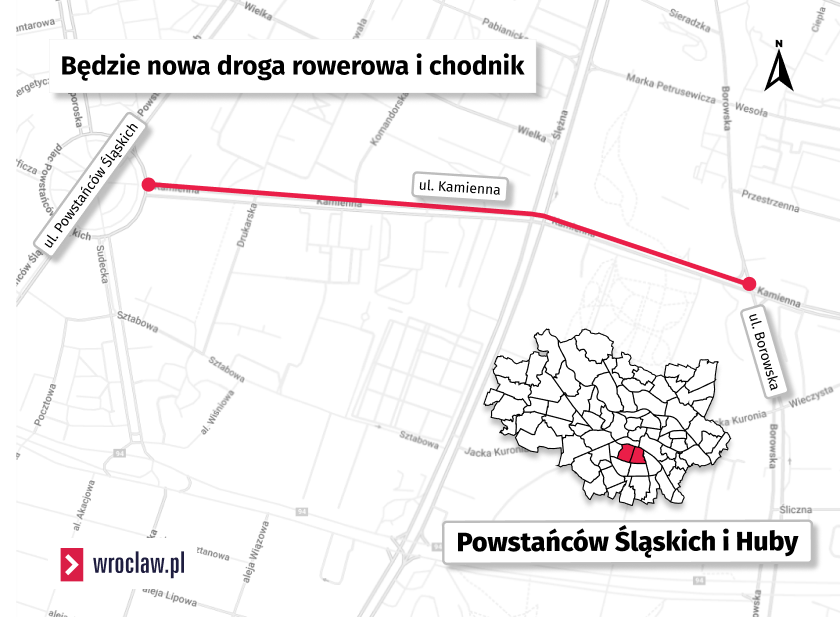 Powiększ obraz: Fragment Kamiennej na mapie