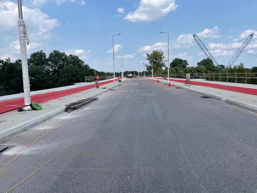 Most Olimpijski nad Odrą (Aleja Wielkiej Wyspy) w budowie, pierwsze dni lipca 2023 r.