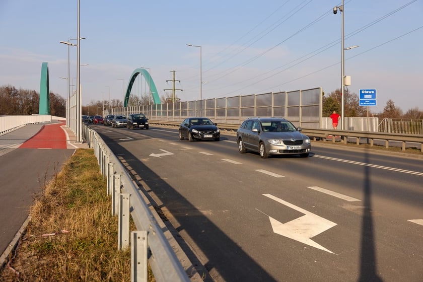 Widok na most Na Wilczym Kącie na trasie Alei Wielkiej Wyspy, rok 2025