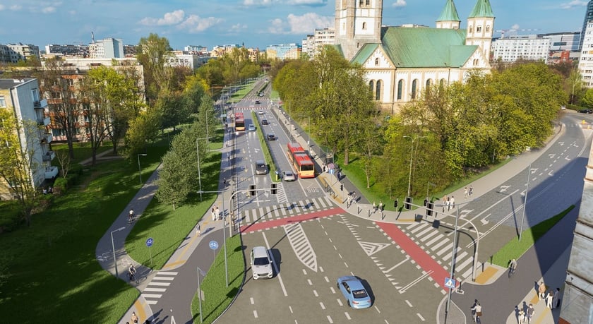 Powiększ obraz: Wizualizacja ul. Gajowickiej po przebudowie