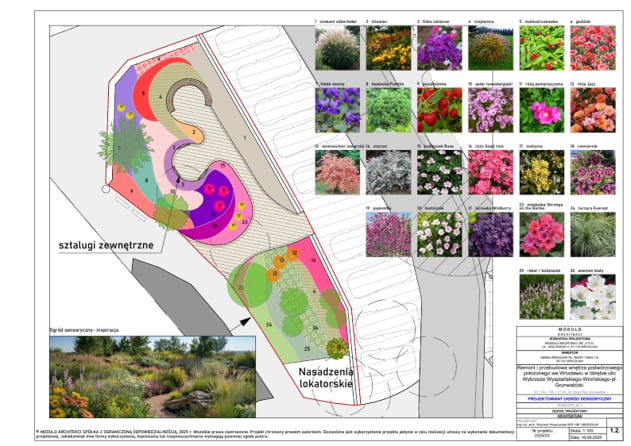 Wizualizacja zagospodarowania wnętrza przy ul. Hoene-Wrońskiego.