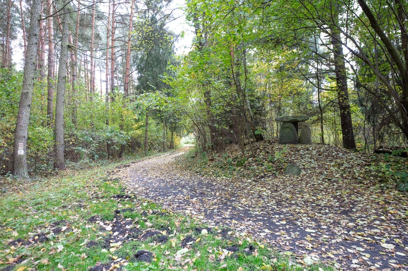 Gr&oacute;b myśliwego na czerwonym szlaku rowerowym w Krośnicach