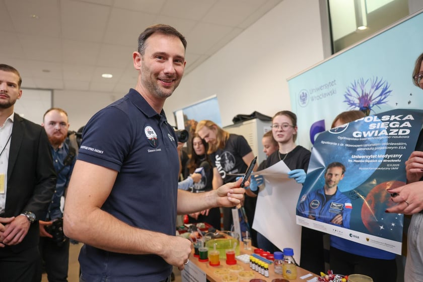Spotkanie z polskim astronautą dr Sławoszem Uznańskim-Wiśniewskim na Uniwersytecie medycznym we Wrocławiu, 12 listopada 2025