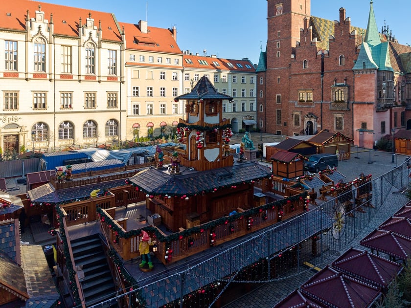 Budowa Wrocławskiego Jarmarku Bożonarodzeniowego, 19 listopada 2025