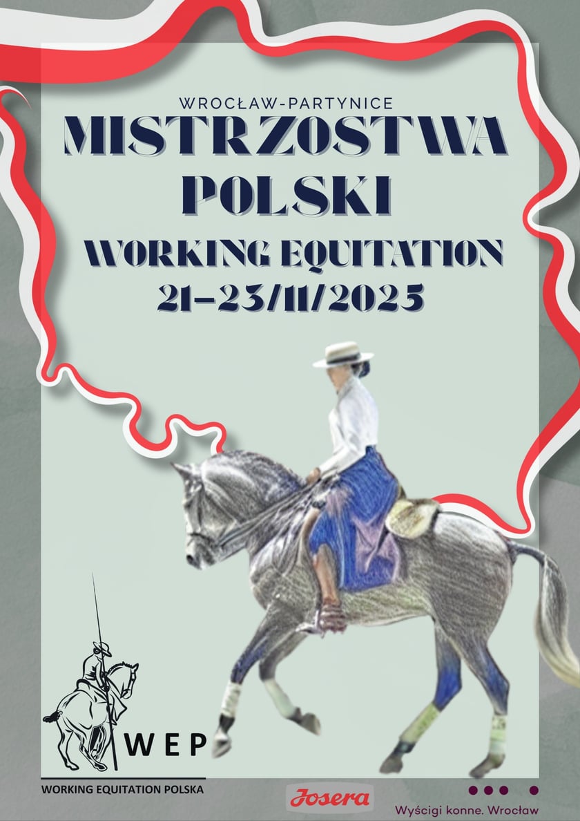 Powiększ obraz: Plakat zapowiadający Mistrzostwa Polski Working Equitation 2025 we Wrocławiu