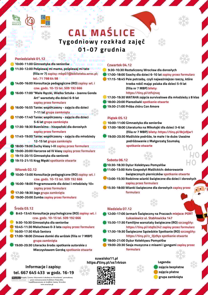 Powiększ obraz: <p>M.in. weekendowe aktywności są w programie całego tygodnia. Aby śledzić aktywności w CAL-u na Maślicach wystarczy wejśc na stronę plac&oacute;wki, na Facebooku</p>