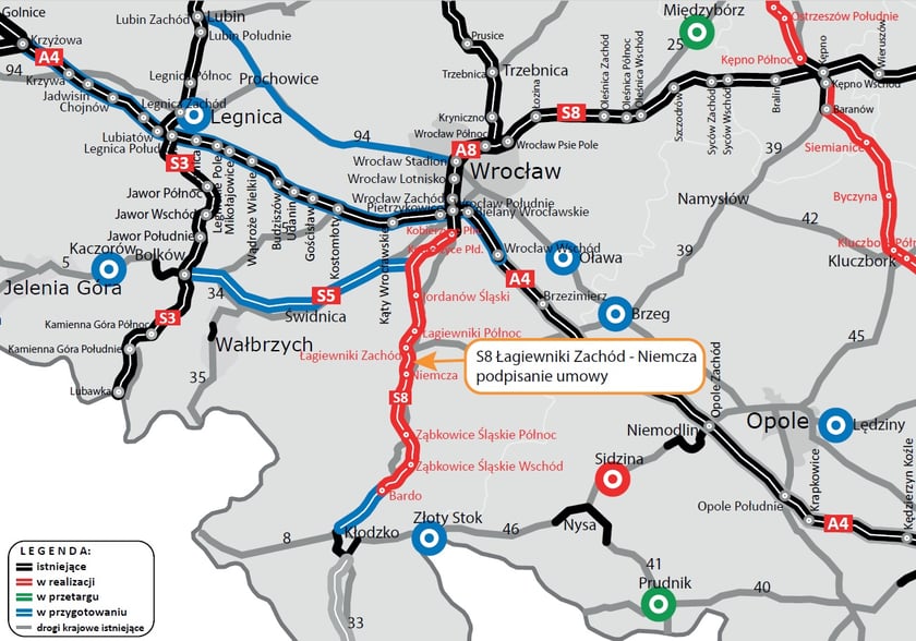 Powiększ obraz: Mapa przebiegu S8