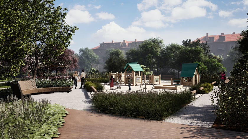 Jeden z plac&oacute;w zabaw na wizualizacji