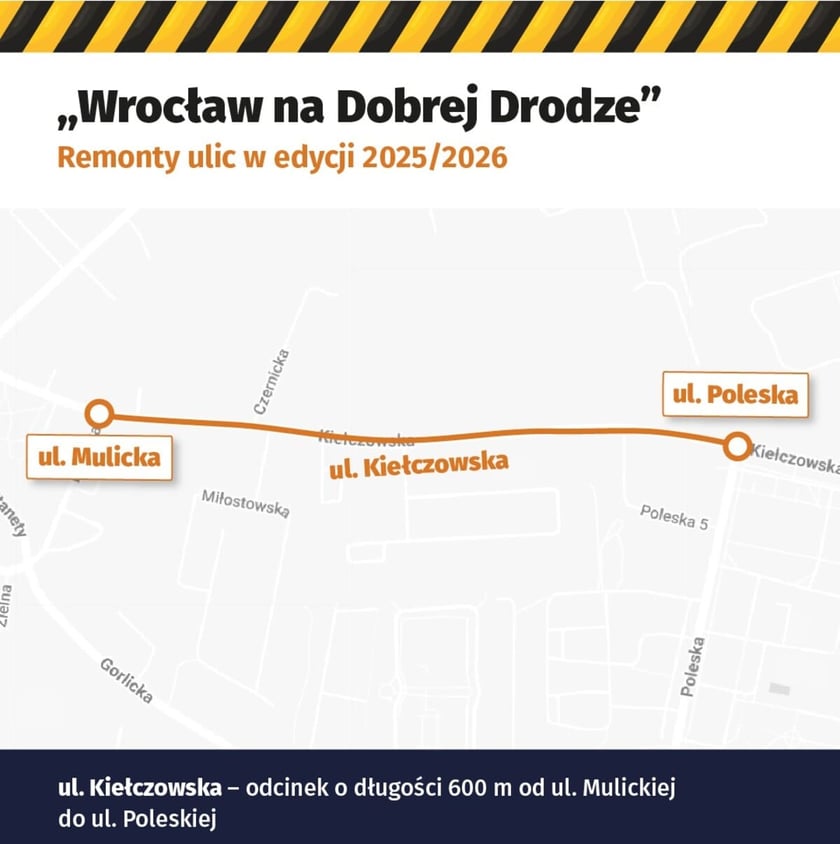 Powiększ obraz: <p>Remont nawierzchni ulicy Kiełczowskiej, mapka.</p>