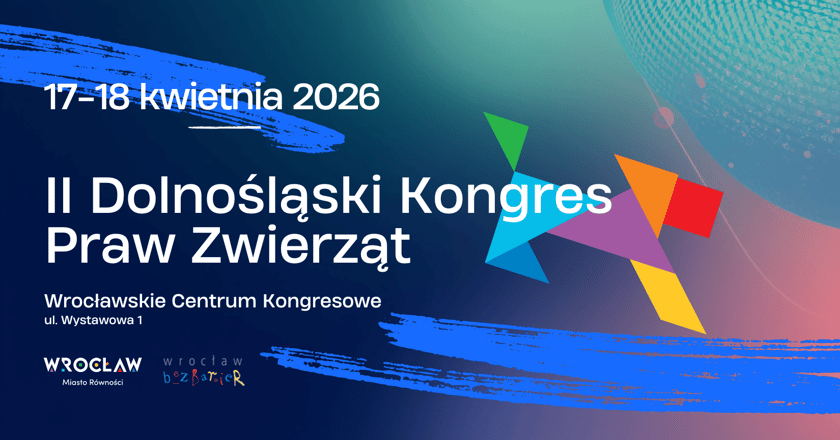 Powiększ obraz: Grafika zapowiadająca II Dolnośląski Kongres Praw Zwierząt