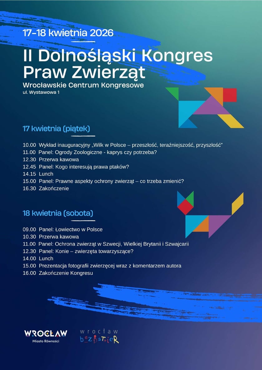 Powiększ obraz: Program II Dolnośląskiego Kongresu Praw Zwierząt