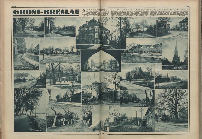 Powiększ obraz: <p>Zdjęcia miejscowości włączonych w granice administracyjne Wrocławia 1 kwietnia 1928. Początek 1928 roku.</p>