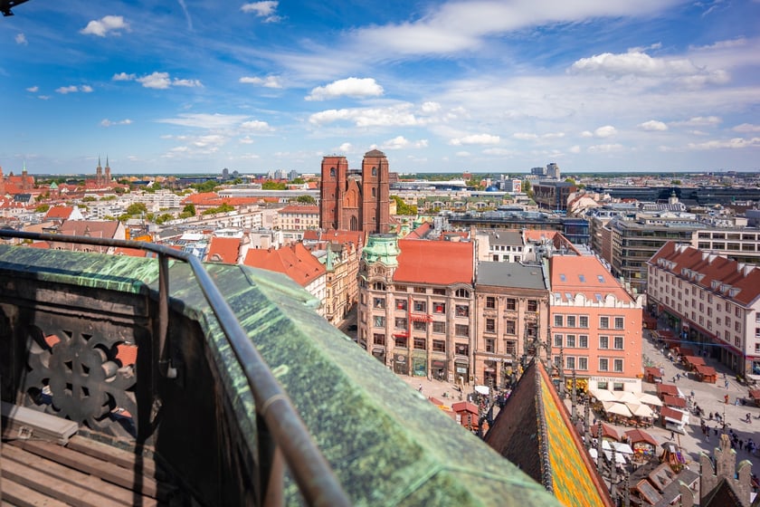 Panorama z wieży ratusza we Wrocławiu