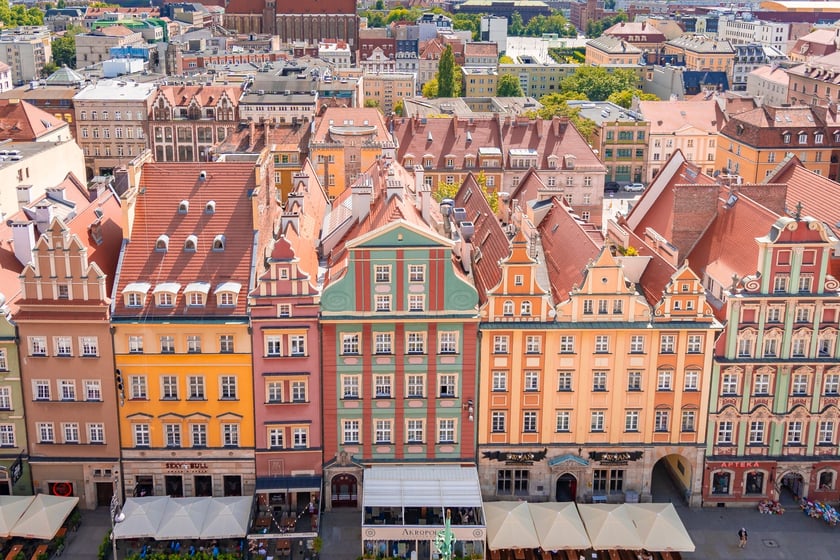 Panorama z wieży ratusza we Wrocławiu
